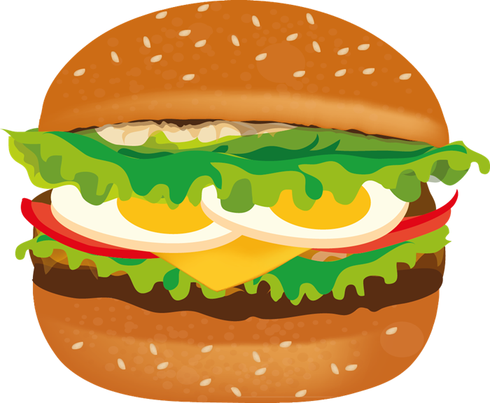 Deluxe Cheeseburger Illustration PNG