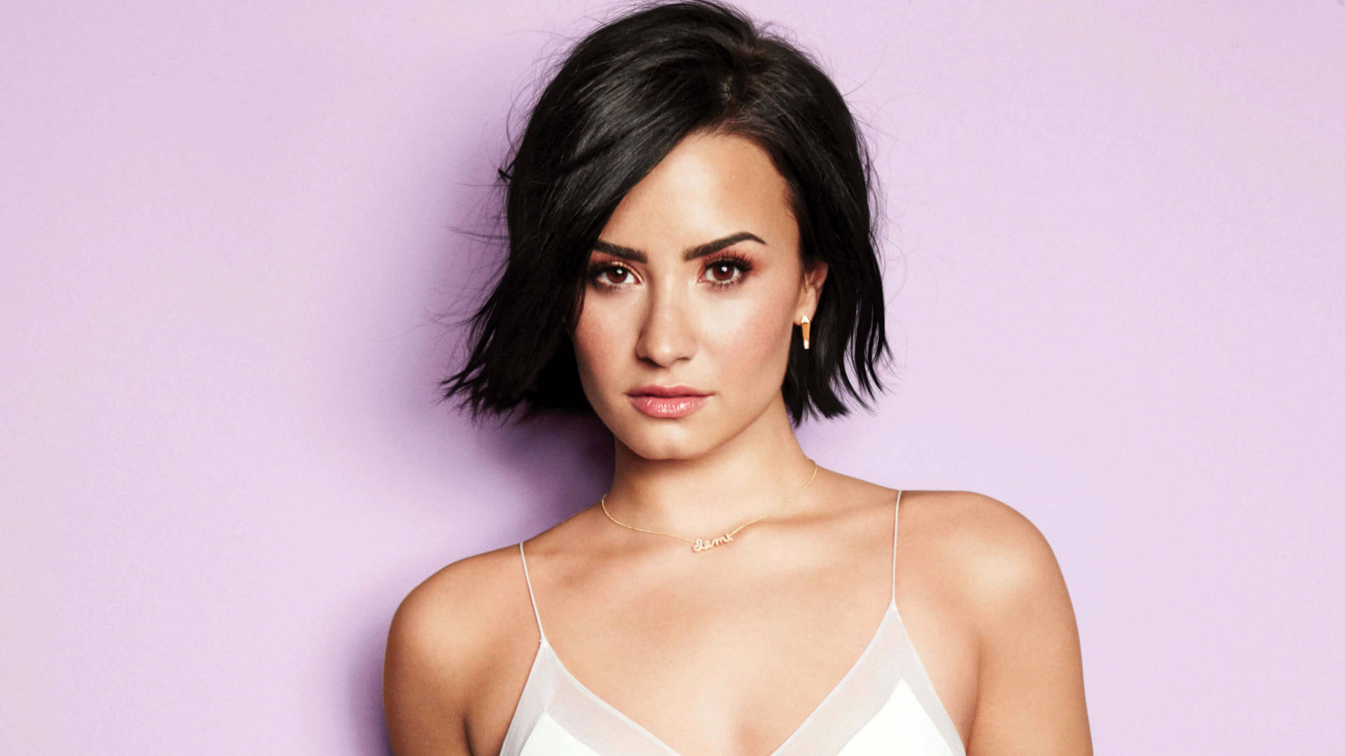 Demi Lovato In Lavender Wallpaper
