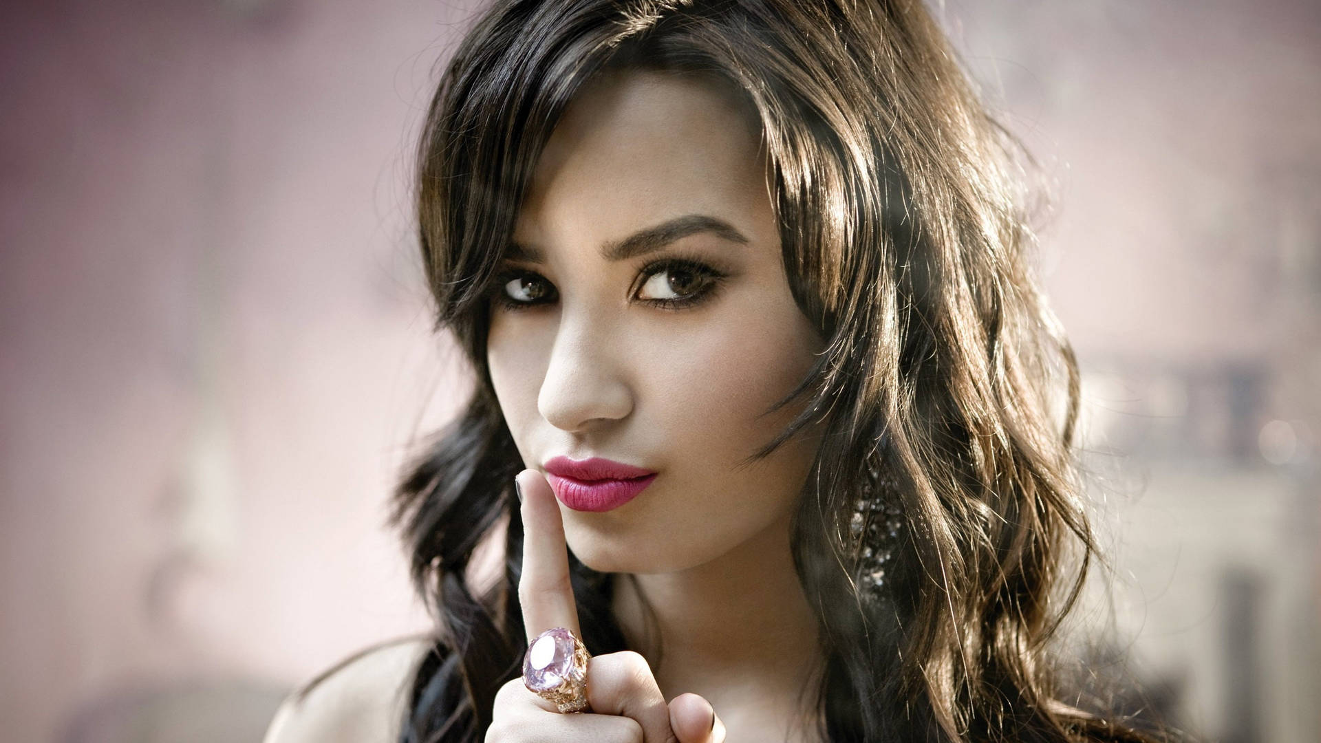 Demi Lovato Silence Hand Gesture Wallpaper