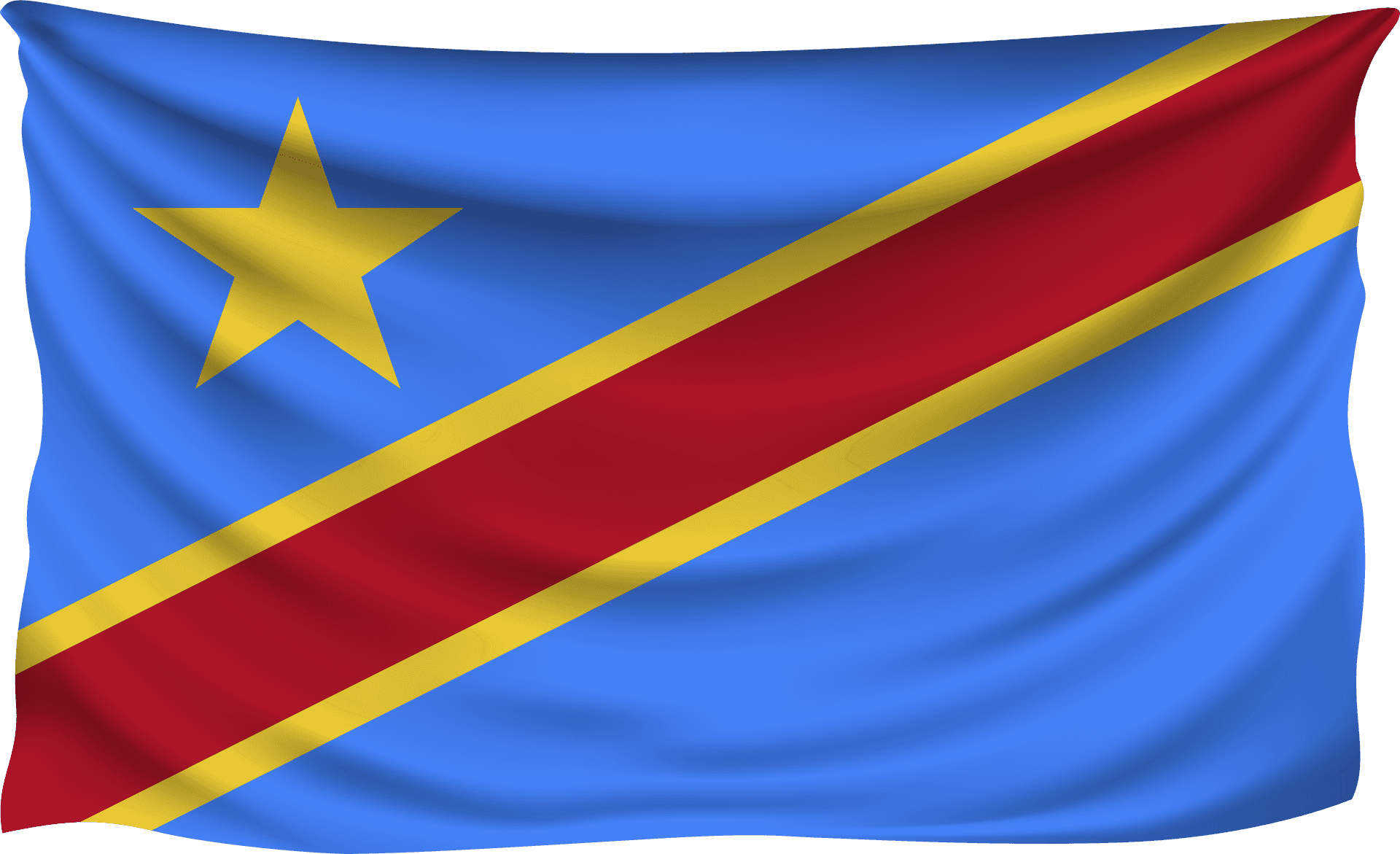 Democratic Republicof Congo Flag Waving PNG