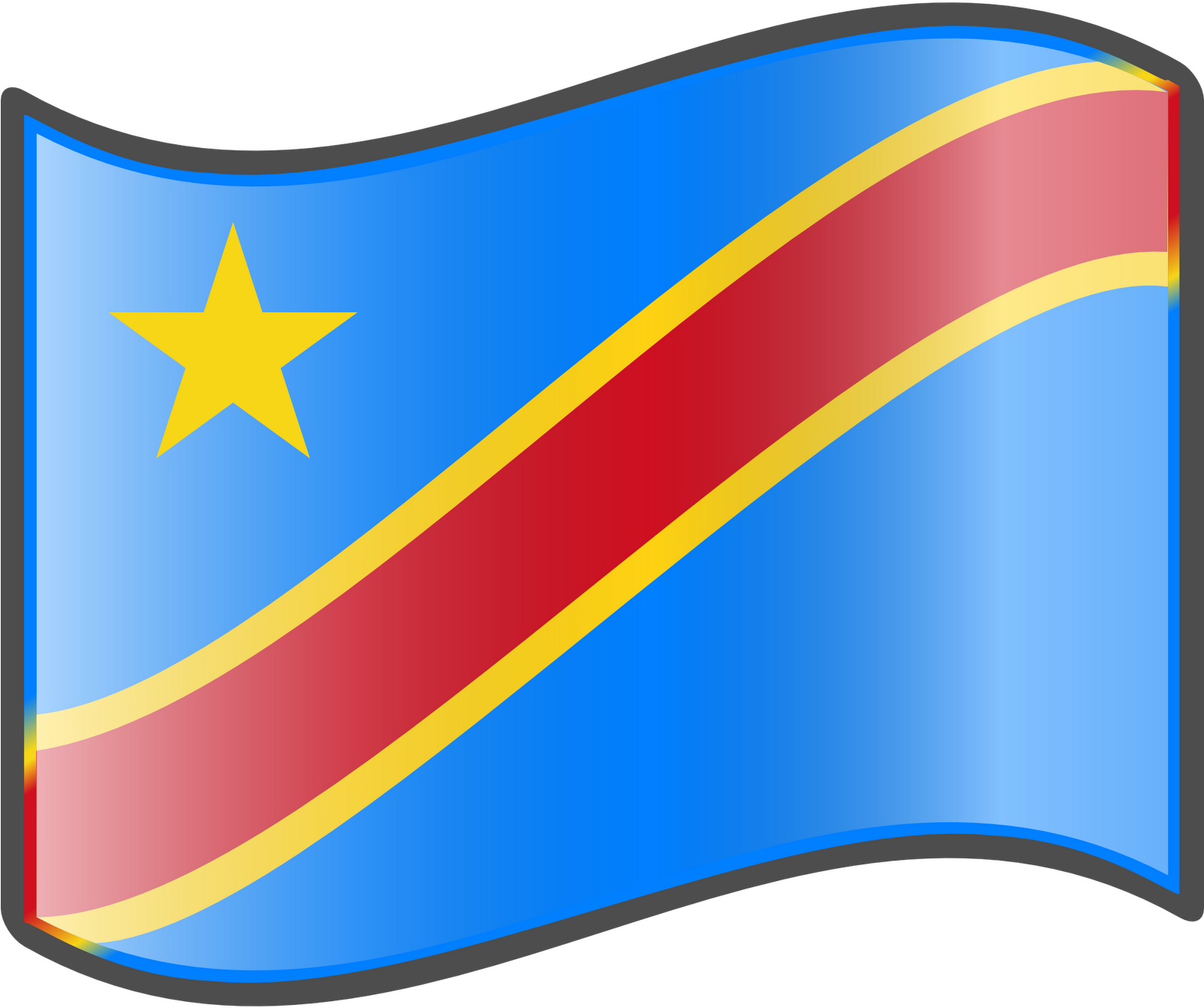 Democratic Republicof Congo Flag Waving PNG