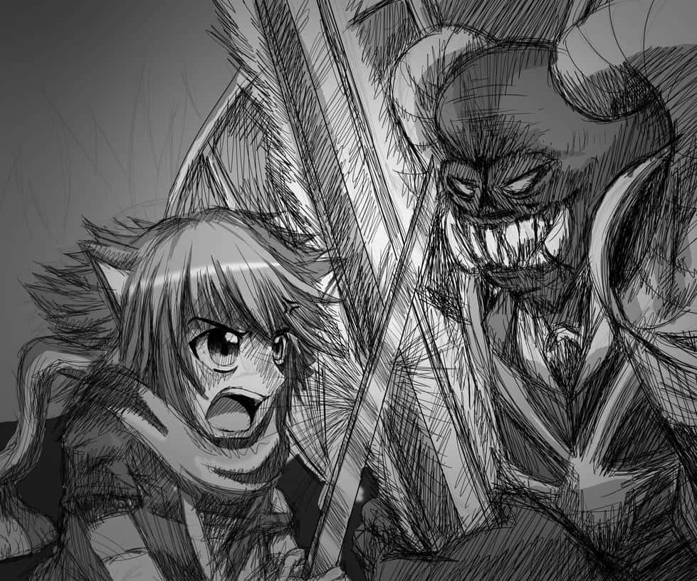 Two Demons Fighting in an Epic Battle Wallpaper