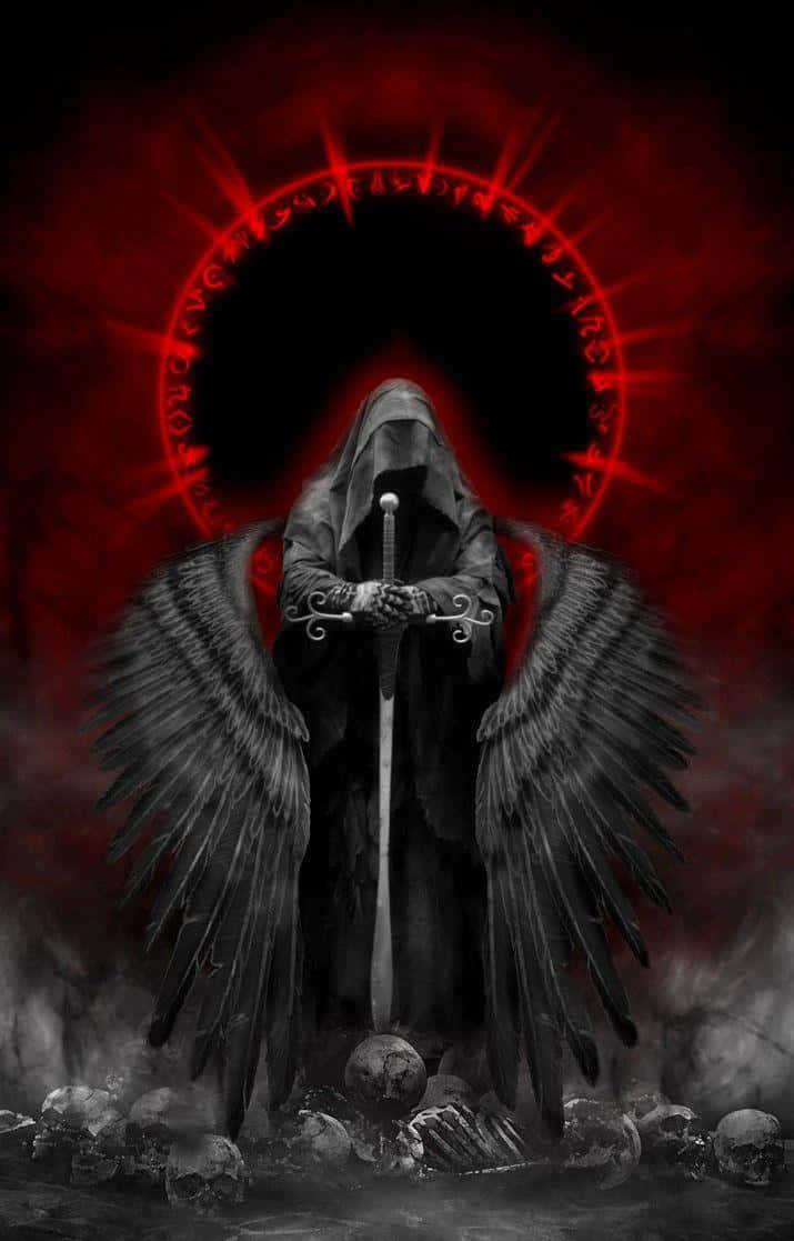 A Grim Reaper With Wings And A Sword Wallpaper