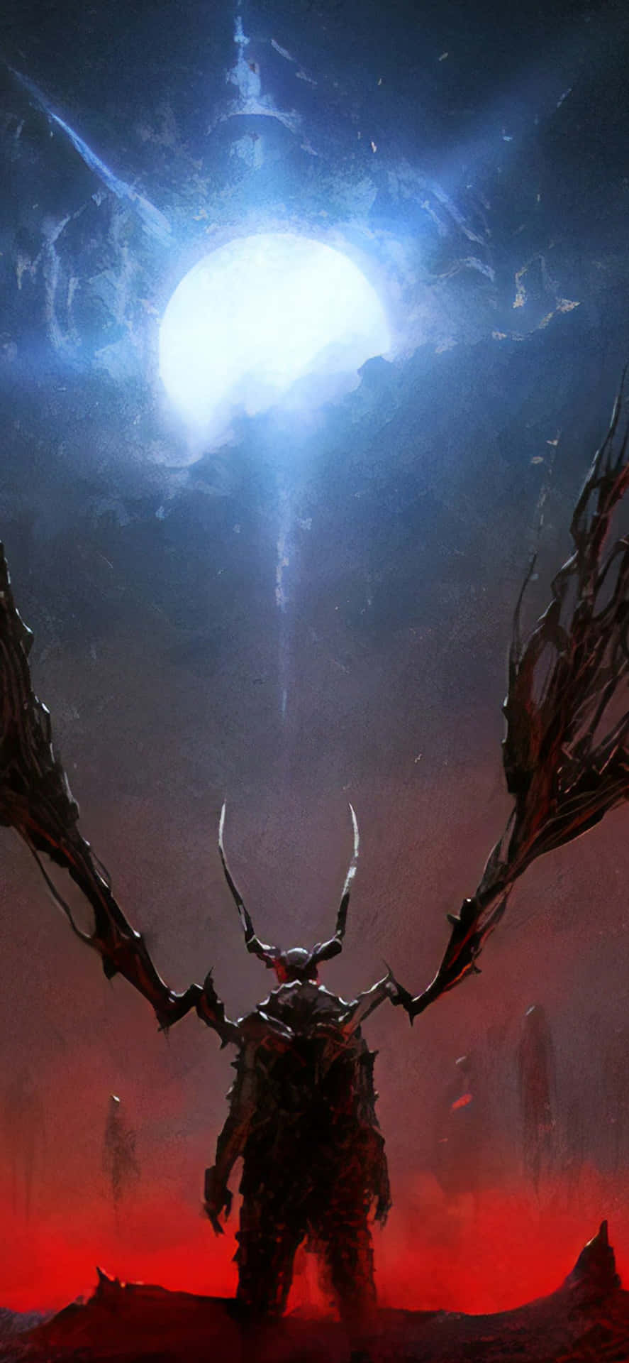 A Demon With Wings Standing In The Desert Wallpaper