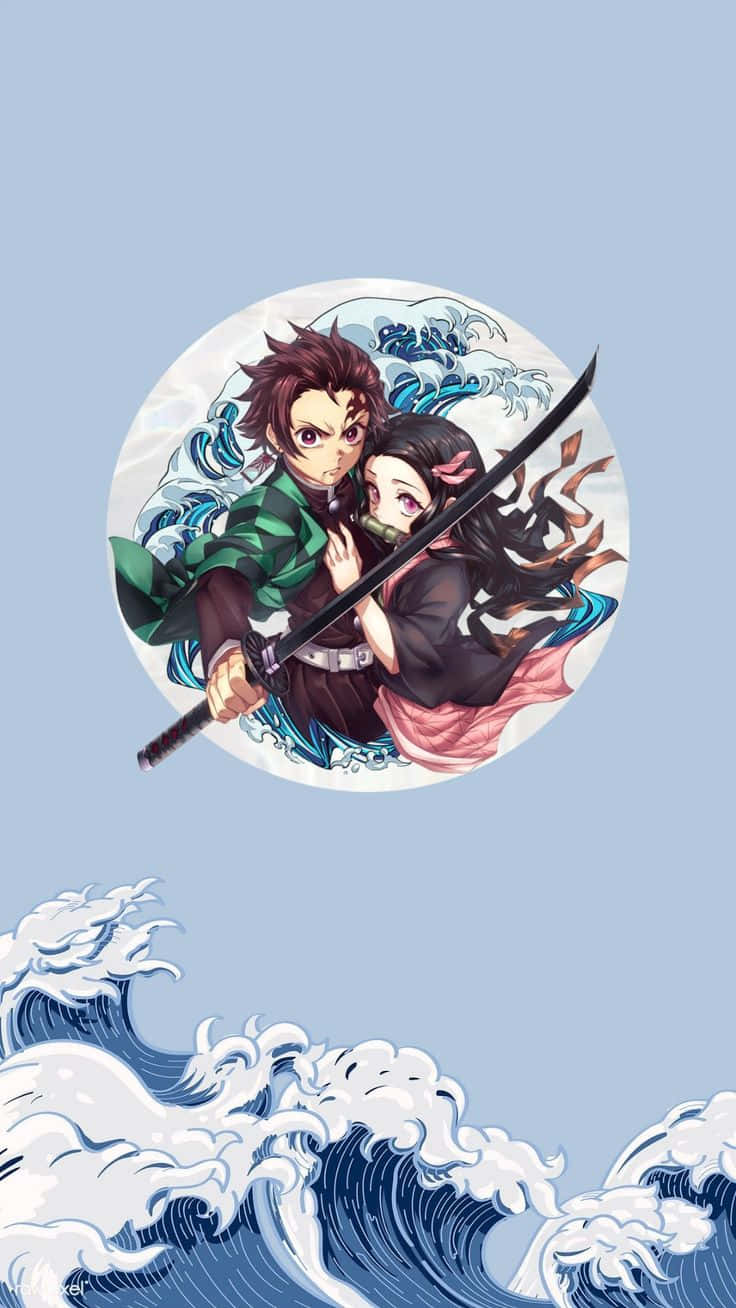 Anime Kamado's Siblings Tanjiro og Nezuko Wallpaper Wallpaper