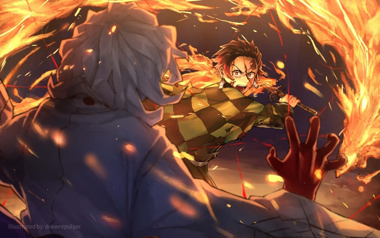 Demon Slayer Anime Tanjiro And Rui Wallpaper