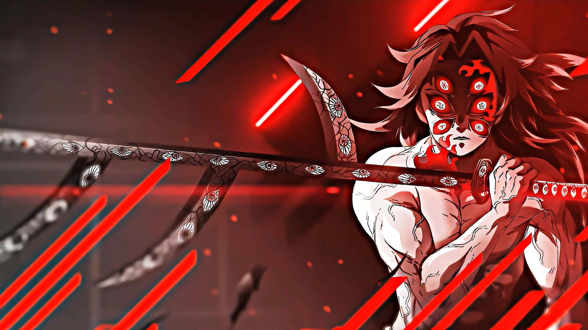 Fondode Pantalla De Kokushibo Con La Katana De Demon Slayer.