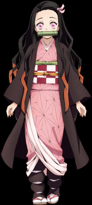 Demon Slayer Character Nezuko Kamado Full Body PNG