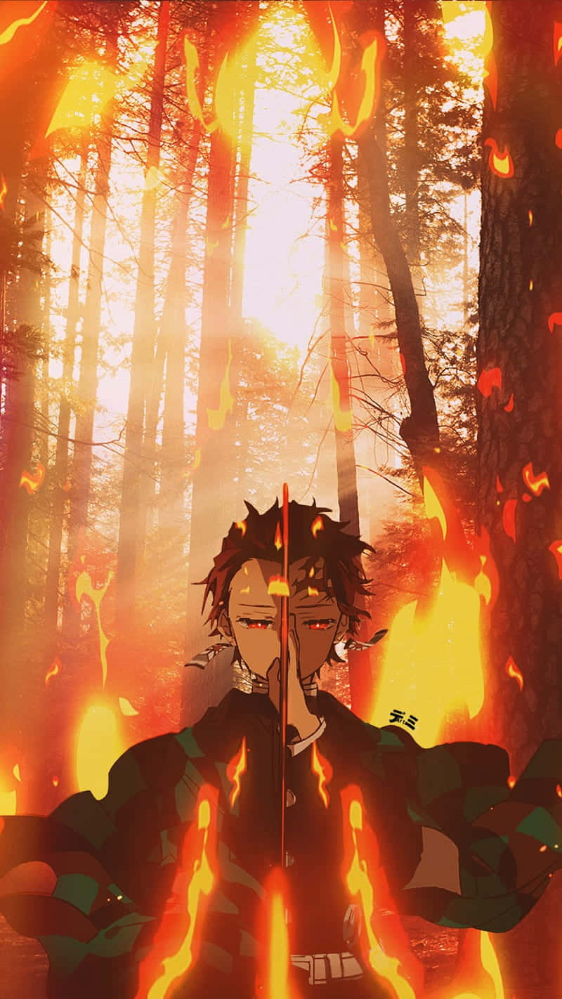 Demon Slayer Character Tanjiro Fire Pfp Wallpaper