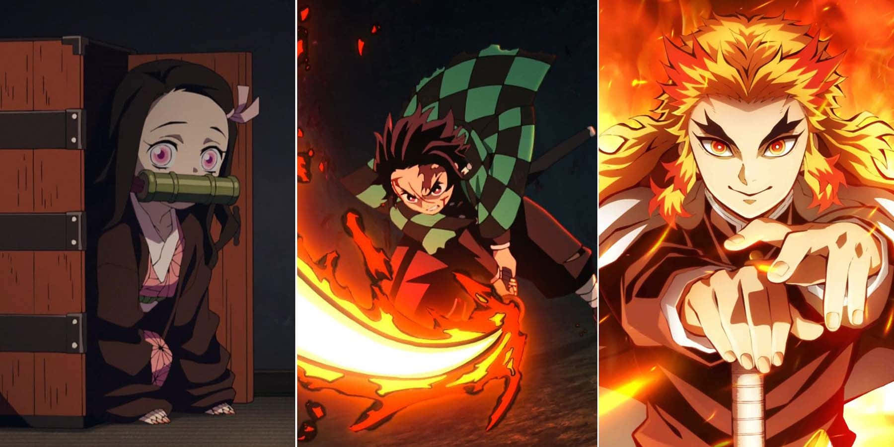 Action-packed Demon Slayer Characters Wallpaper Wallpaper