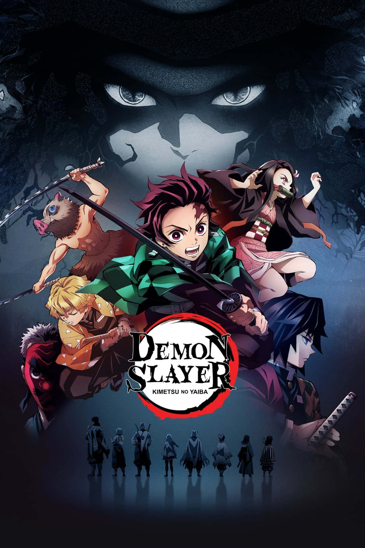 Intense battle in Demon Slayer anime series Wallpaper