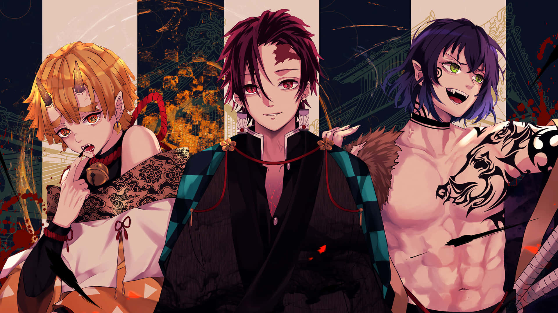 Join the Demon Slayer Group and Fight for Justice! Wallpaper