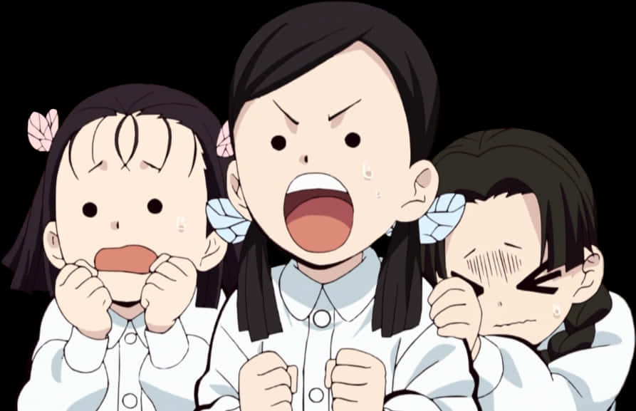 Demon Slayer Kamado Siblings Emotional Reaction PNG