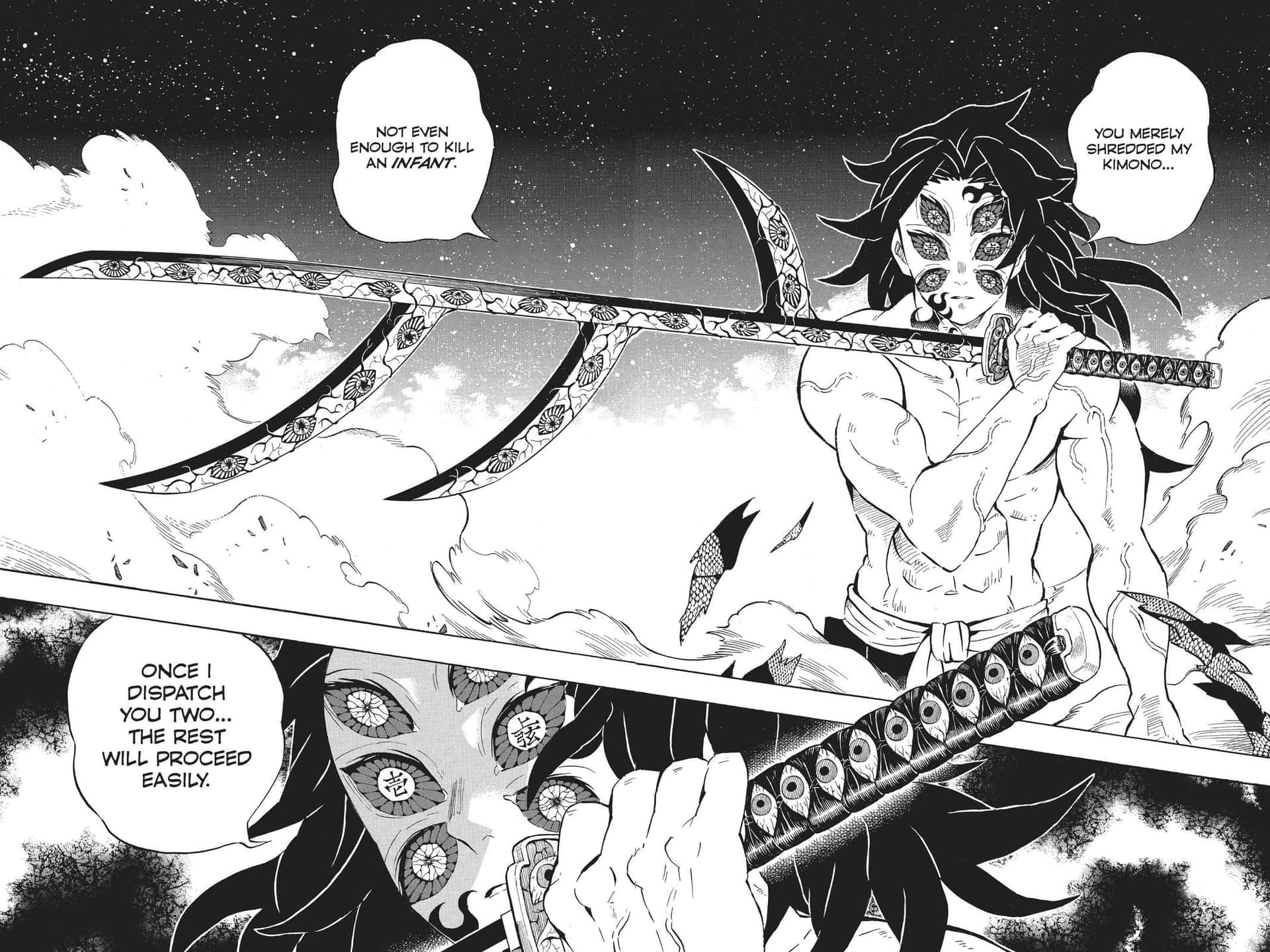 Demon Slayer Manga Antagonist Panel Bakgrunnsbildet