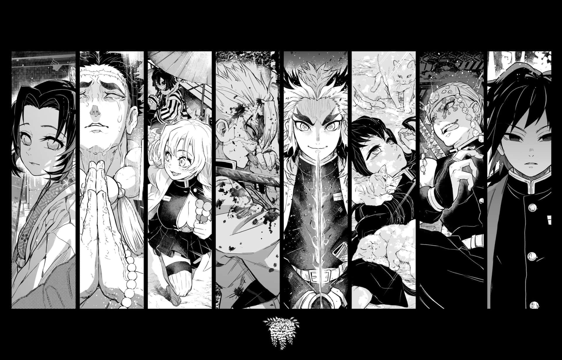 Montage De Personnages De Demon Slayer Manga Fond d'écran