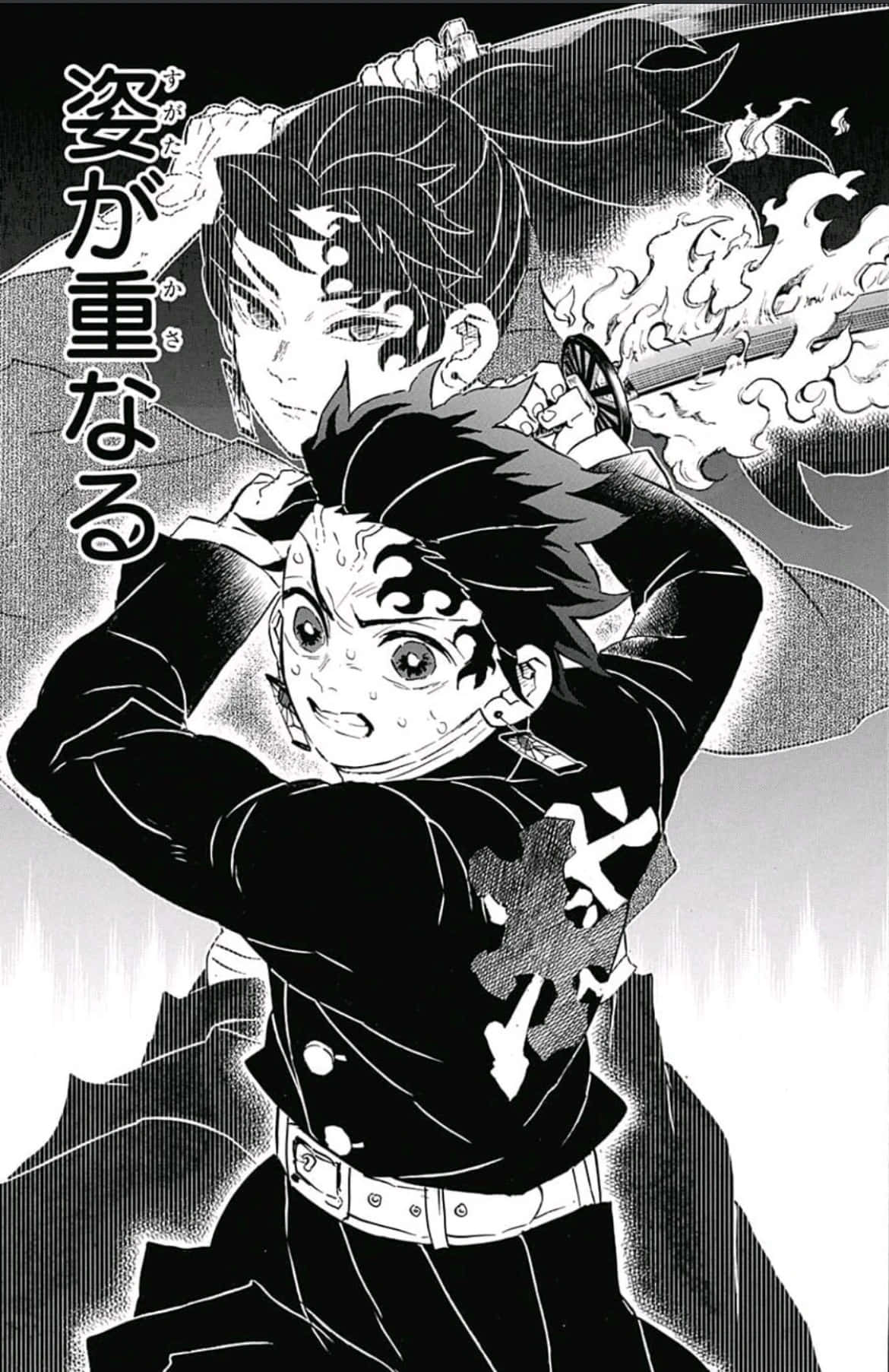 Demon Slayer Manga Panel Tanjiroand Yoriichi Wallpaper