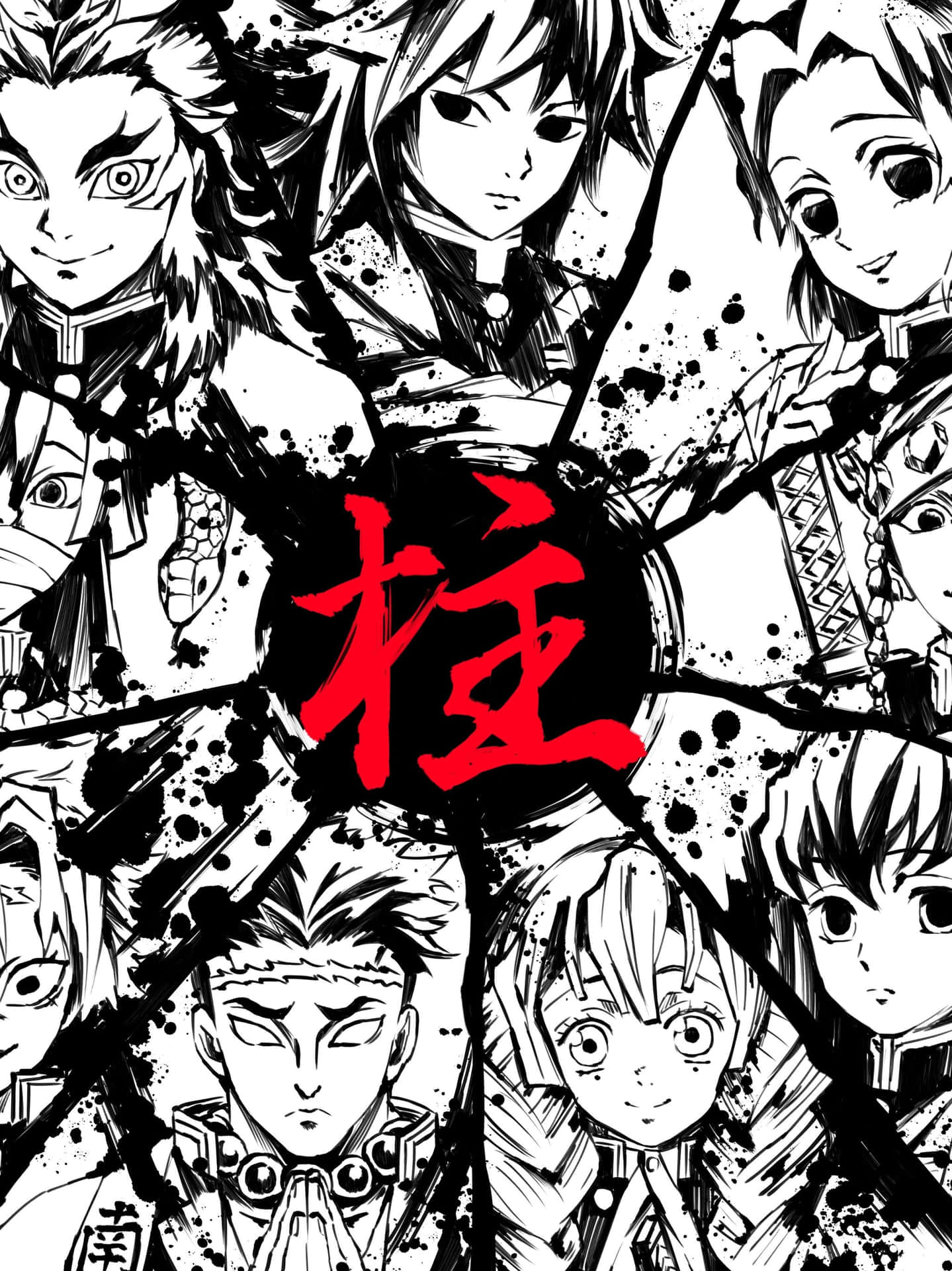 Demon Slayer Manga Iphone Låse Skærm Wallpaper