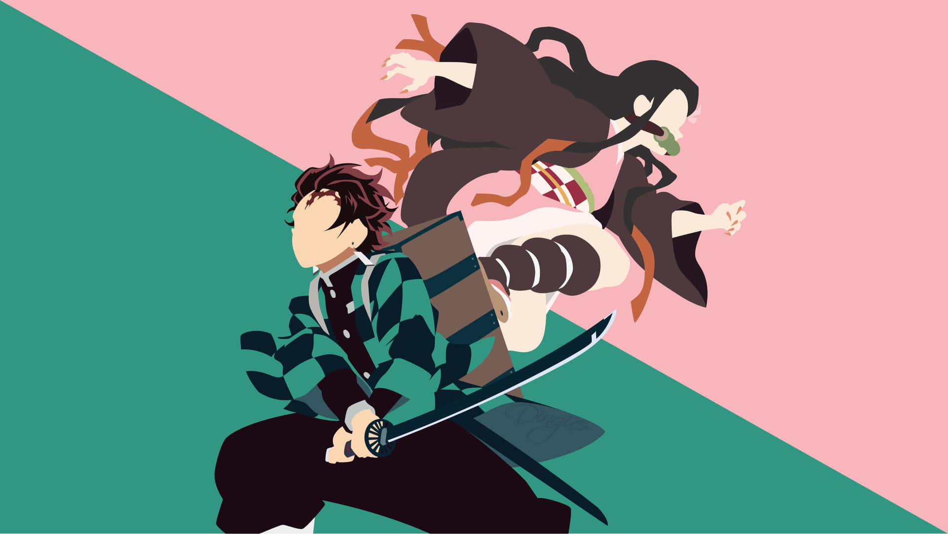 Download Experience the Action and Adventure of Demon Slayer Minimalist  Wallpaper  Wallpaperscom
