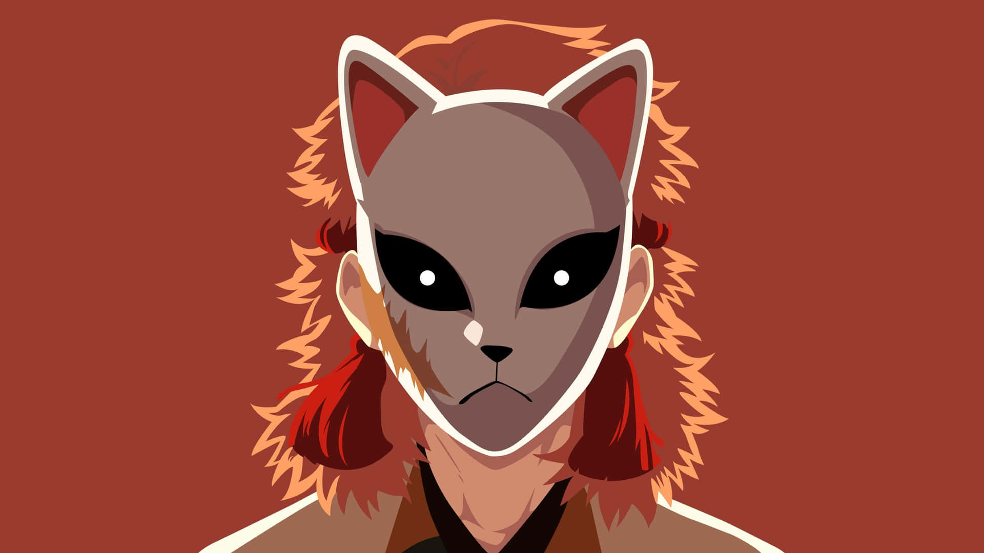 Einecartoon-katze Mit Rotem Haar Und Einer Roten Nase Wallpaper
