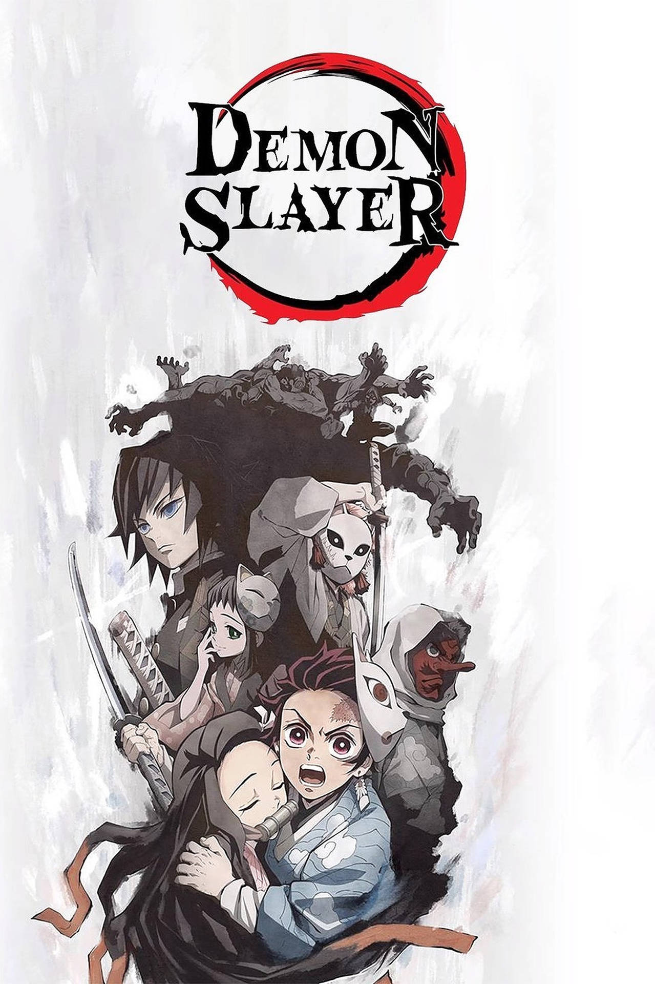 Demon Slayer Poster With Logo Wallpaper