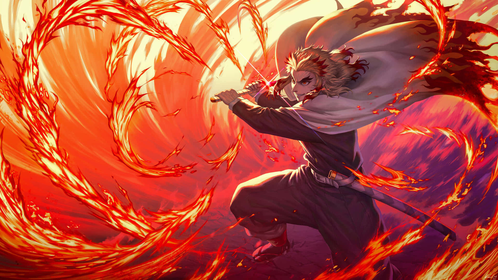 Demon Slayer Renguko Fire Pfp Wallpaper