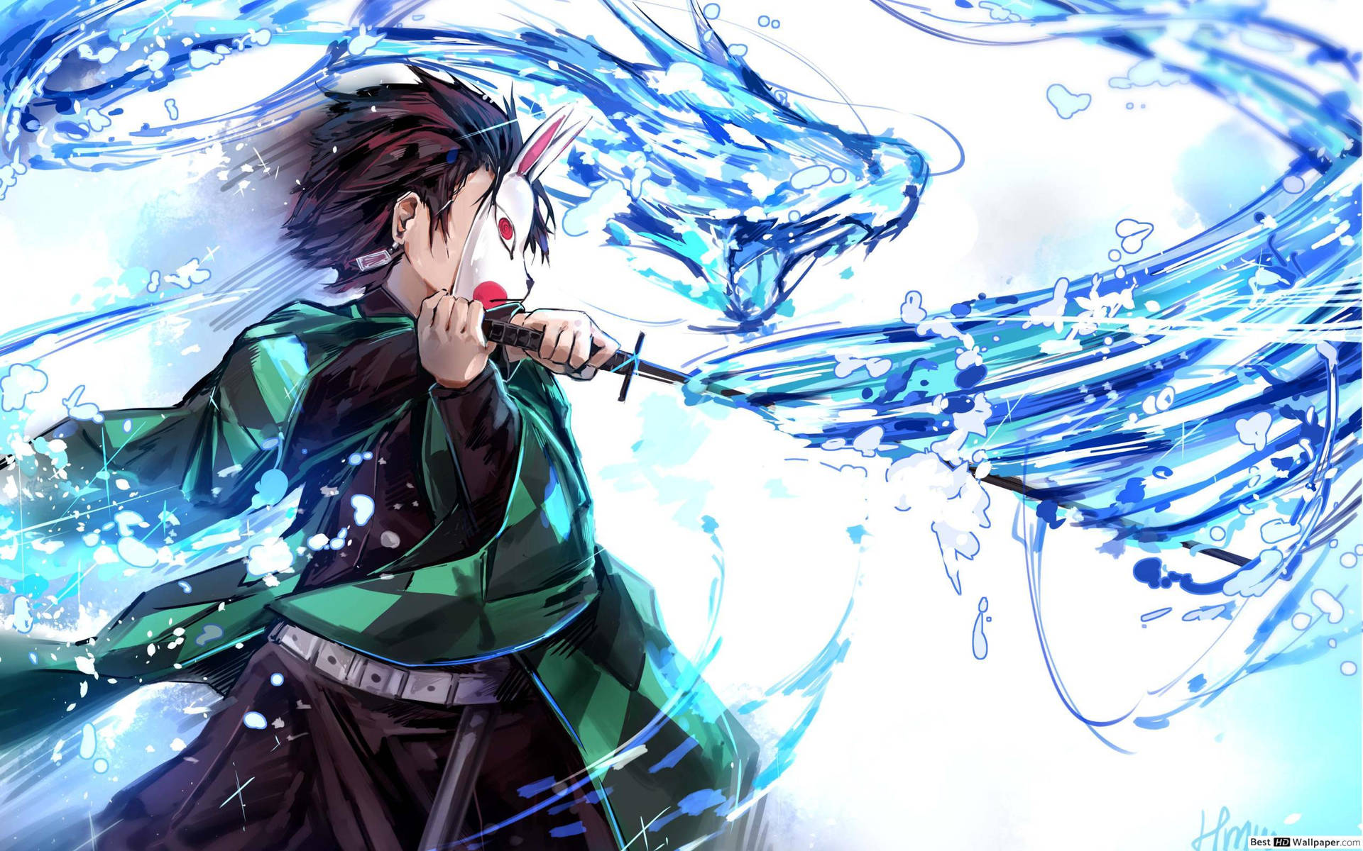 Tanjiro Kamado water breathing form 4K Wallpaper