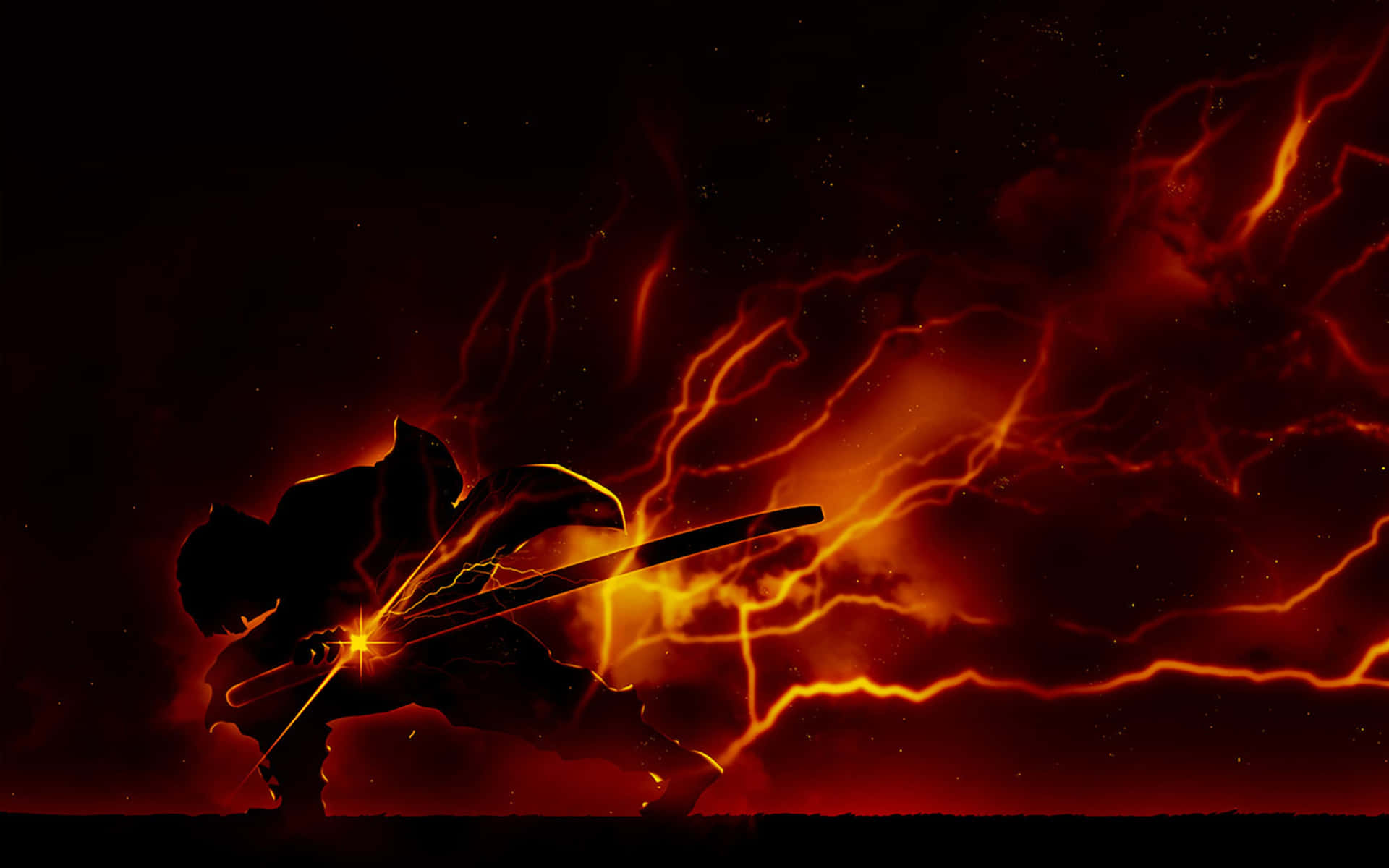 Demon Slayer Zenitsu Blazing Powers 4K Wallpaper