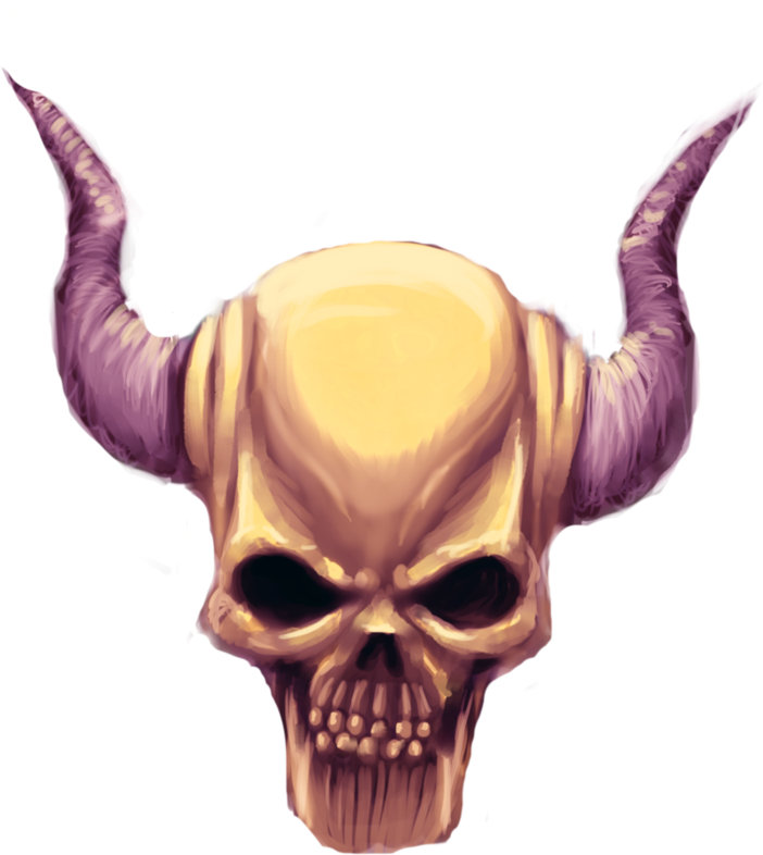 Demon_ Skull_with_ Horns PNG