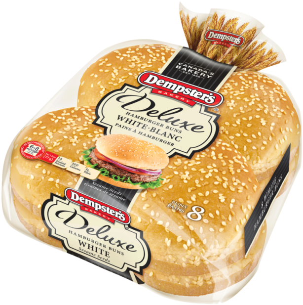 Dempsters Deluxe Hamburger Buns Packaging PNG