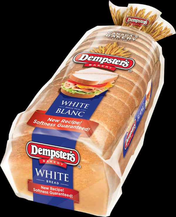 Dempsters White Bread Loaf Packaging PNG