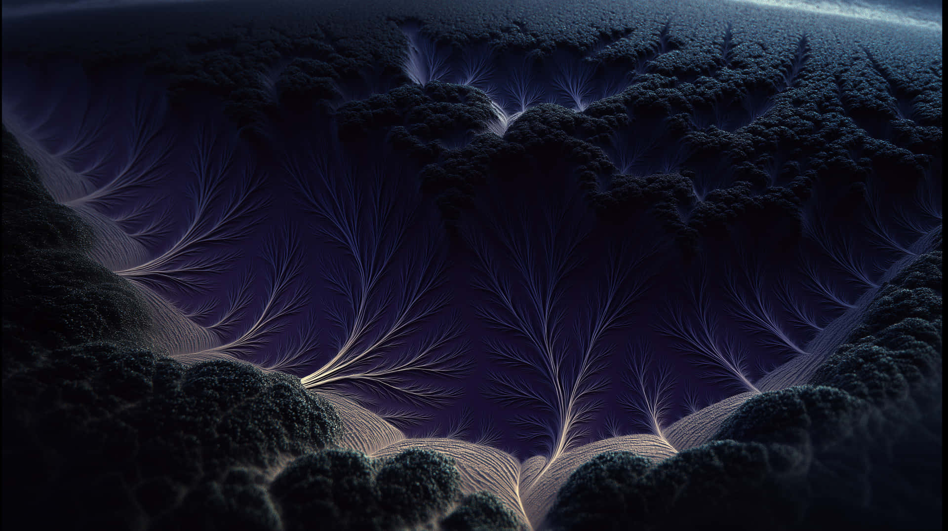 Dendritic Landscape With Veins Of Light Wallpaper
