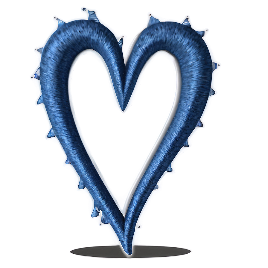 Denim Blue Heart Png 06272024 PNG