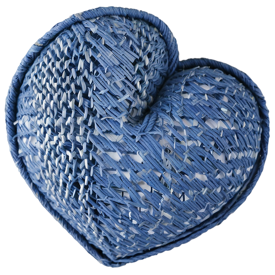Denim Blue Heart Png 06272024 PNG