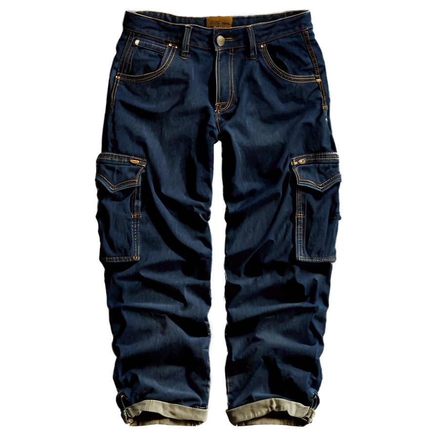 Denim Cargo Pants Png 06132024 PNG