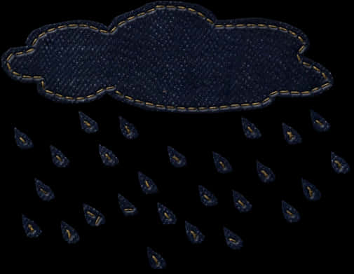 Denim Cloud Raindrops PNG