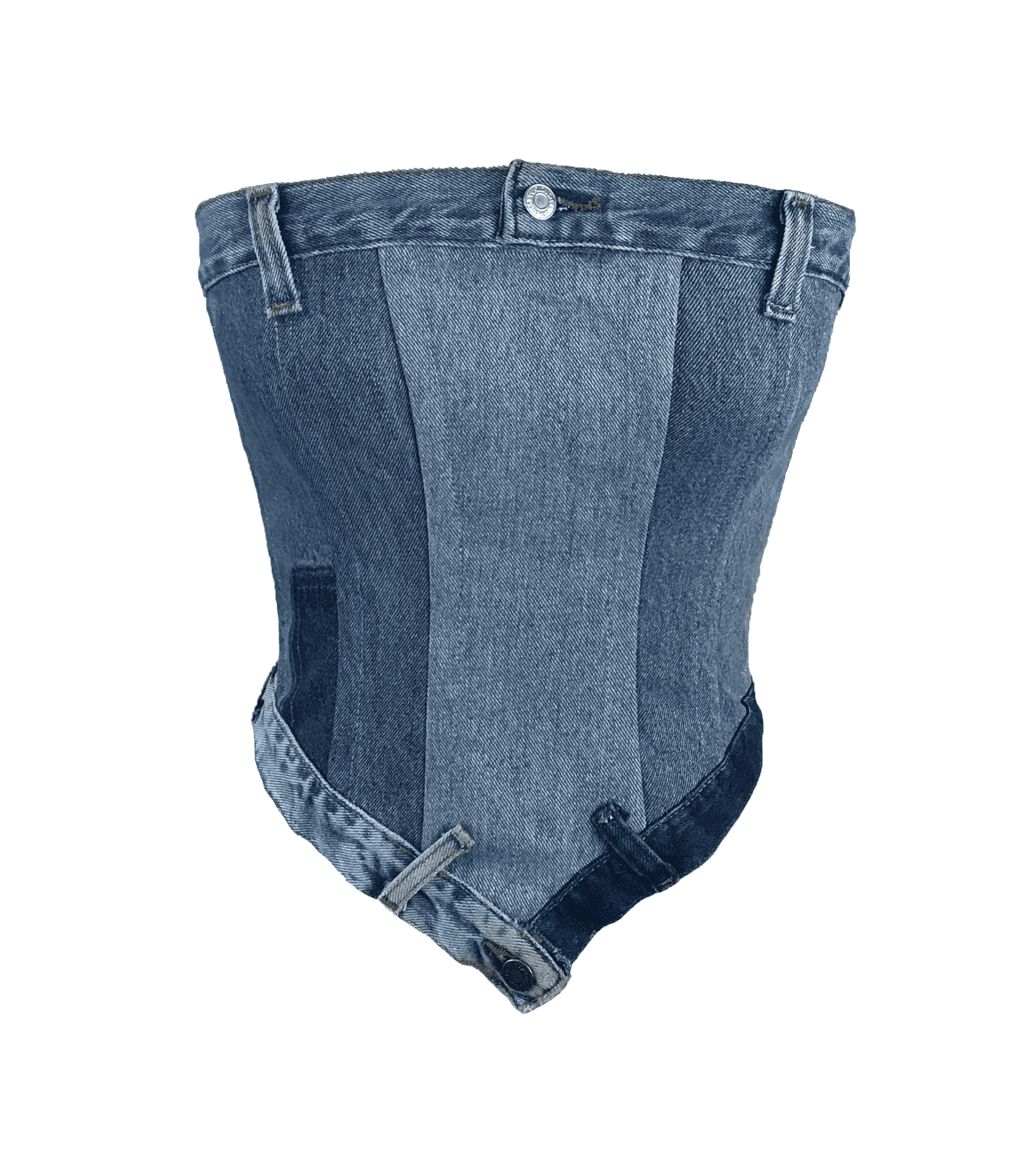 Denim Corset Top Design PNG