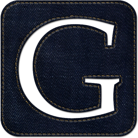 Denim Fabric Letter G Icon PNG