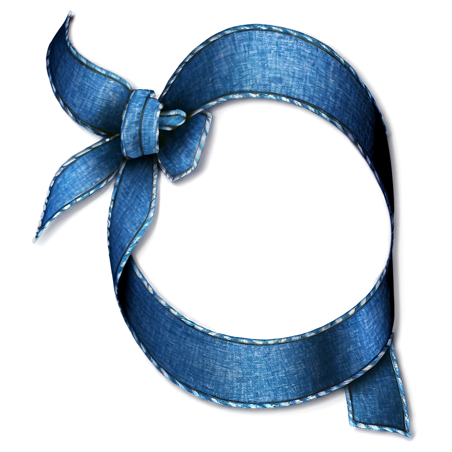 Denim Ribbon Fashion Png Mgg18 PNG