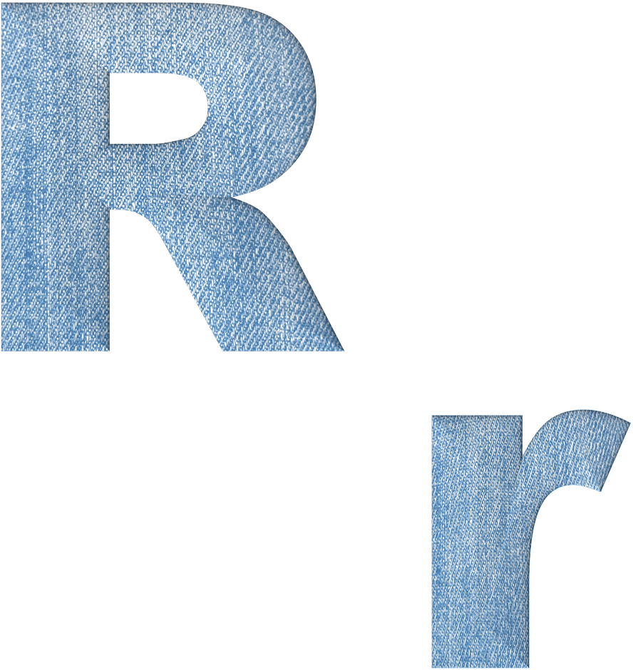 Denim Textured Letters Randr PNG