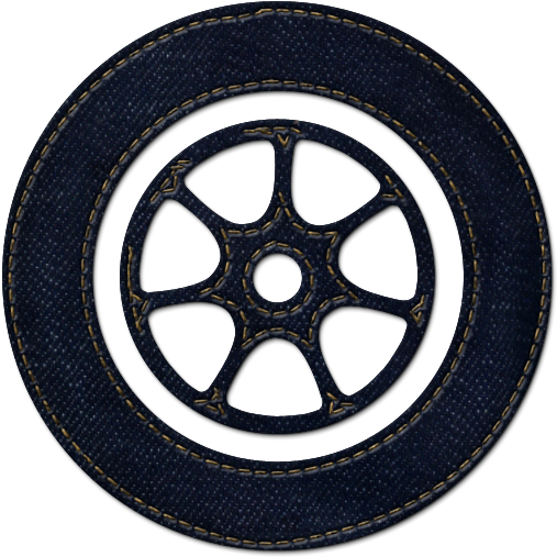 Denim Textured Wheel Design PNG