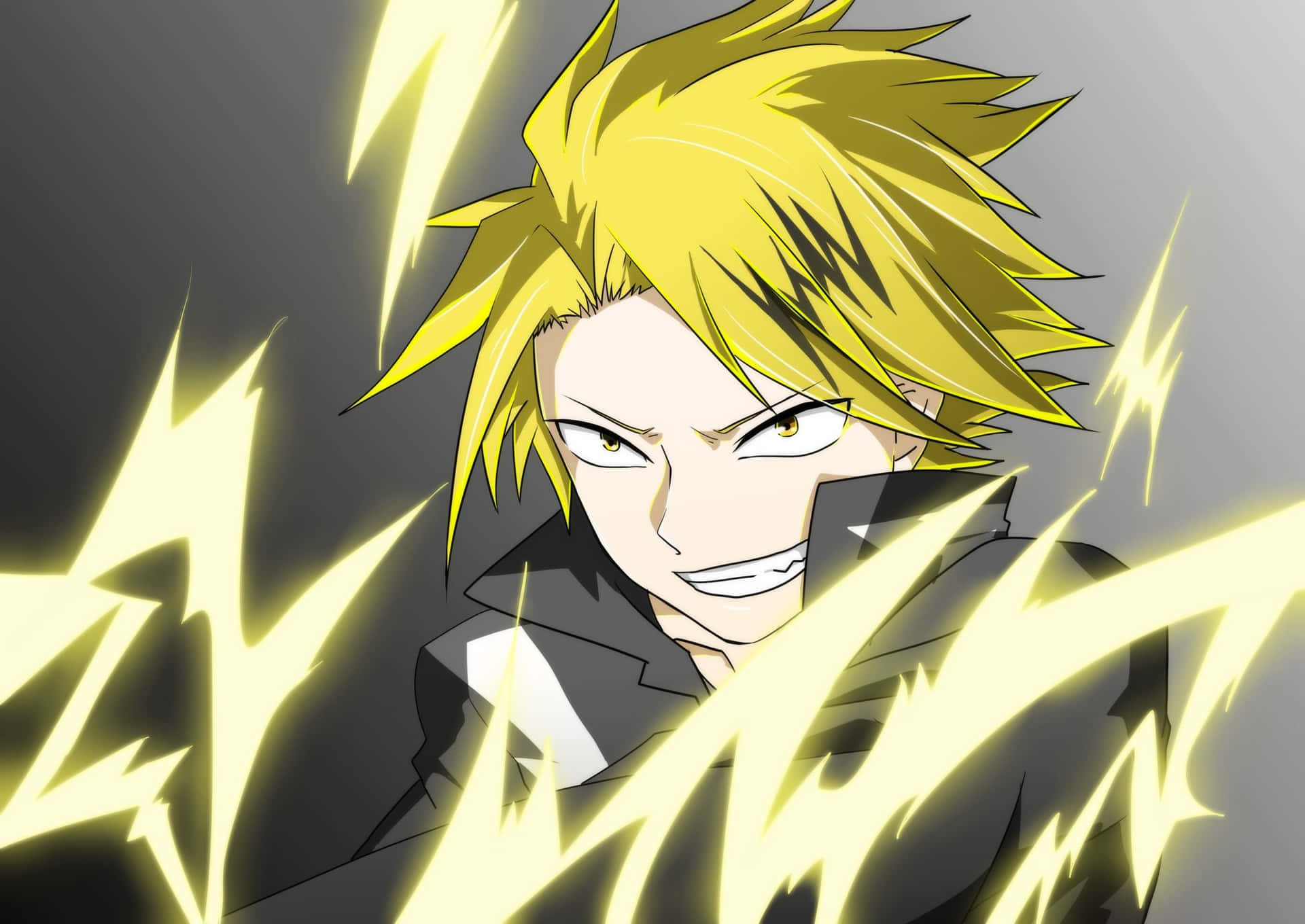 Denki Kaminari electrifies with a powerful bolt of lightning. Wallpaper