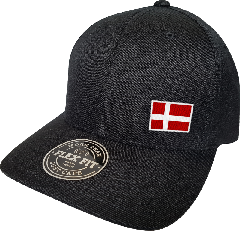 Denmark Flag Black Baseball Cap PNG