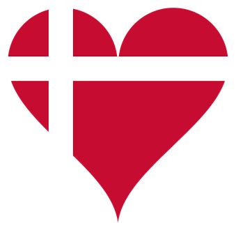 Denmark Flag Heart Shape PNG