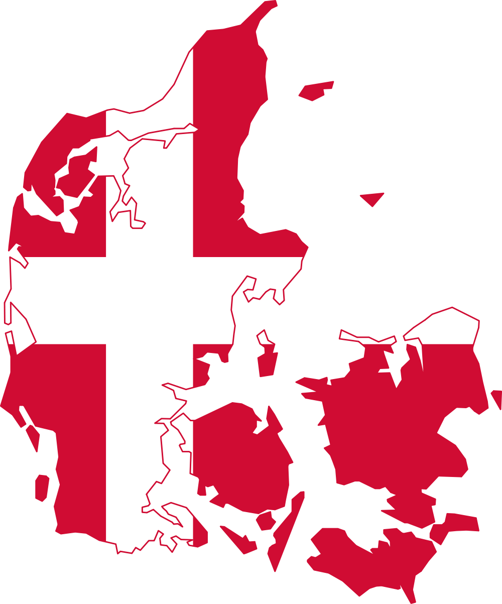 Denmark Flag Map Graphic PNG