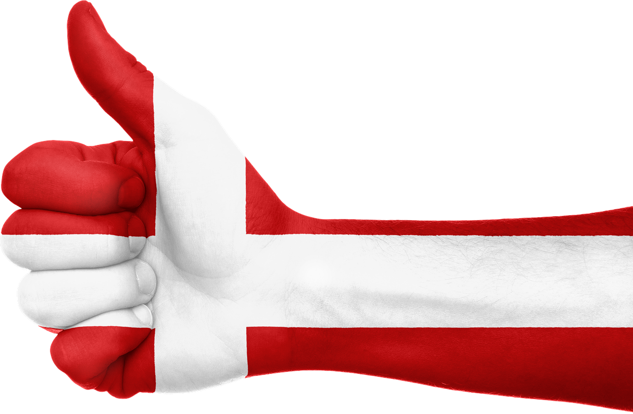Denmark Flag Thumbs Up Gesture PNG