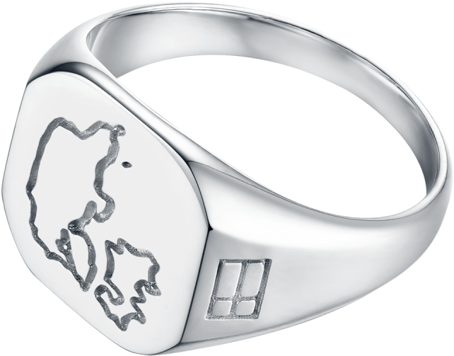 Denmark Outline Signet Ring PNG