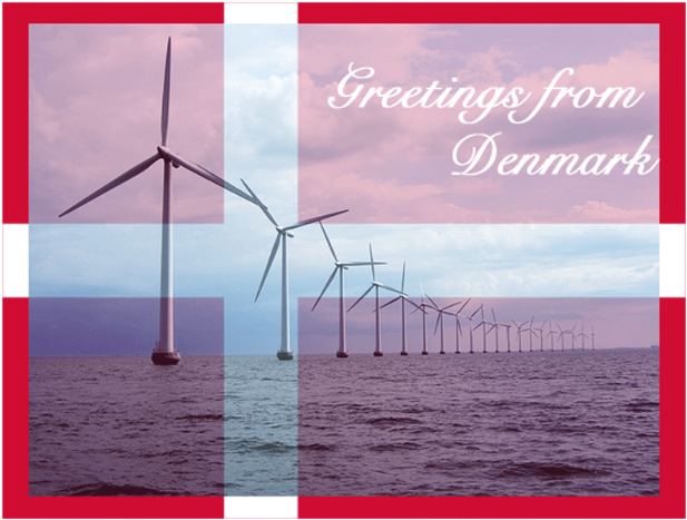 Denmark Wind Turbines Postcard PNG