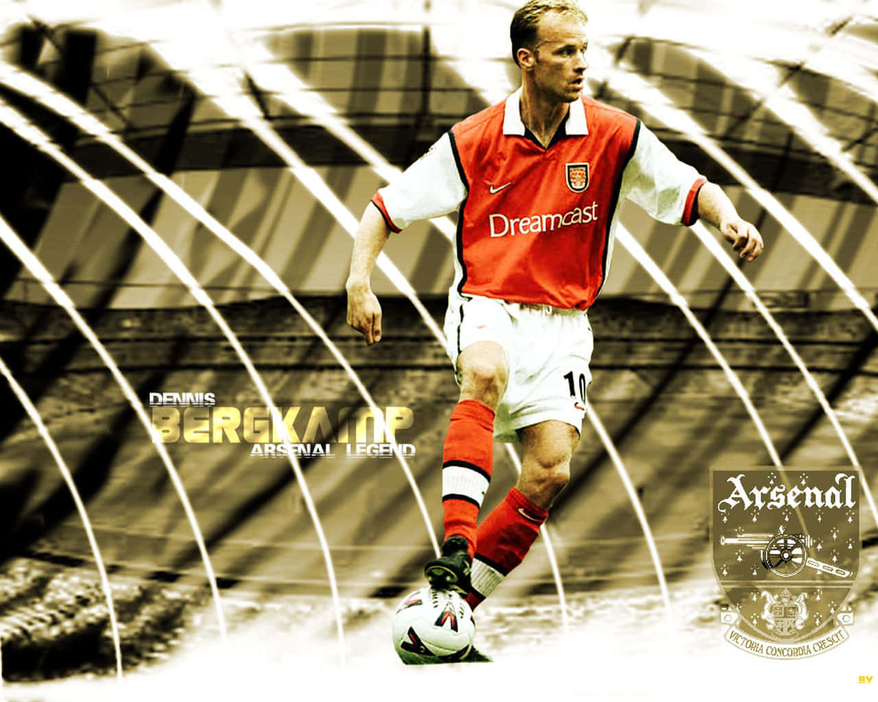Dennis Bergkamp Arsenal FC Fanart Abstrakte Tapet Wallpaper
