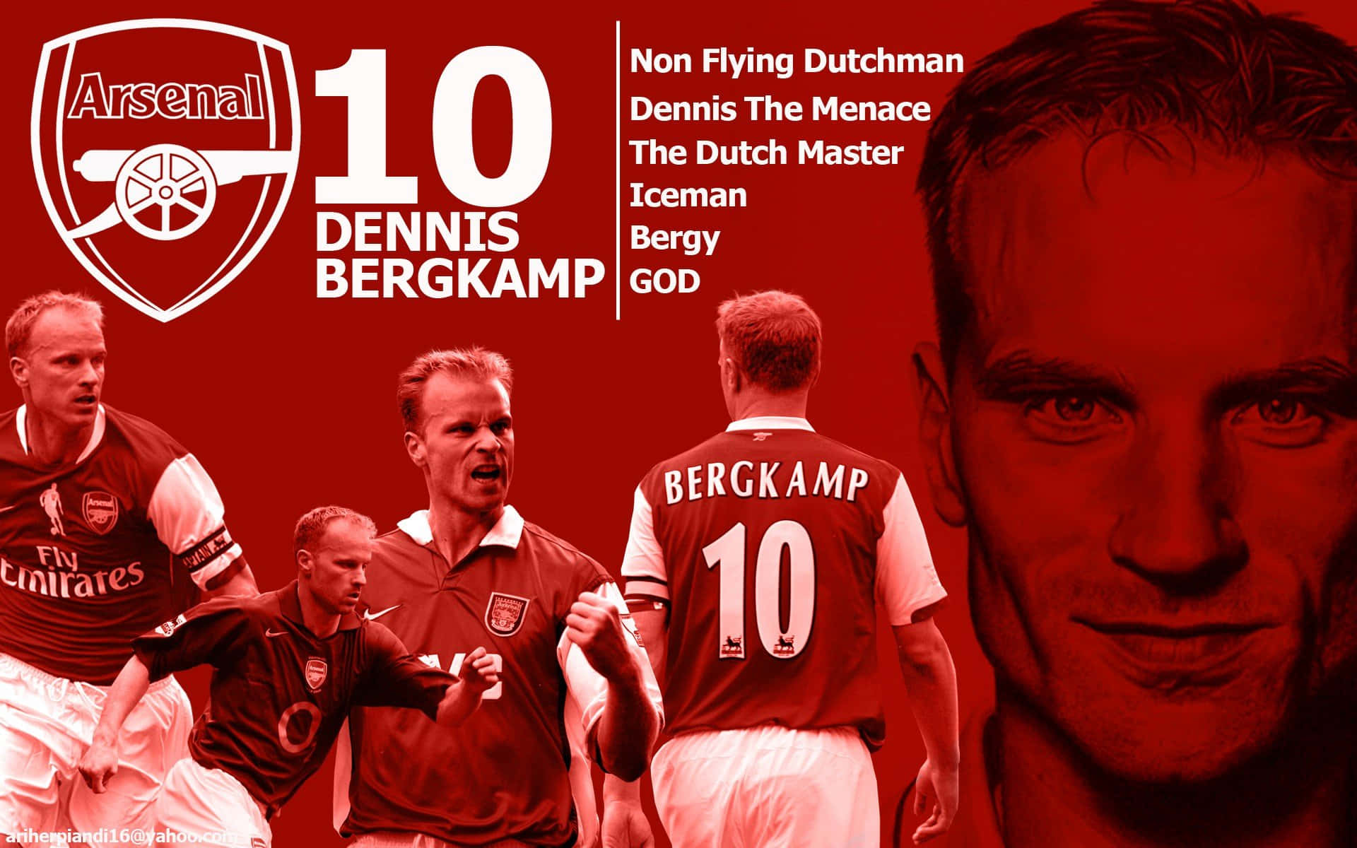 Pósterde Dennis Bergkamp Del Arsenal Fc Apodos Fondo de pantalla