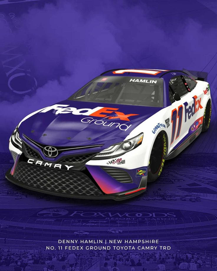 Denny Hamlin’s Purple Race Car Wallpaper